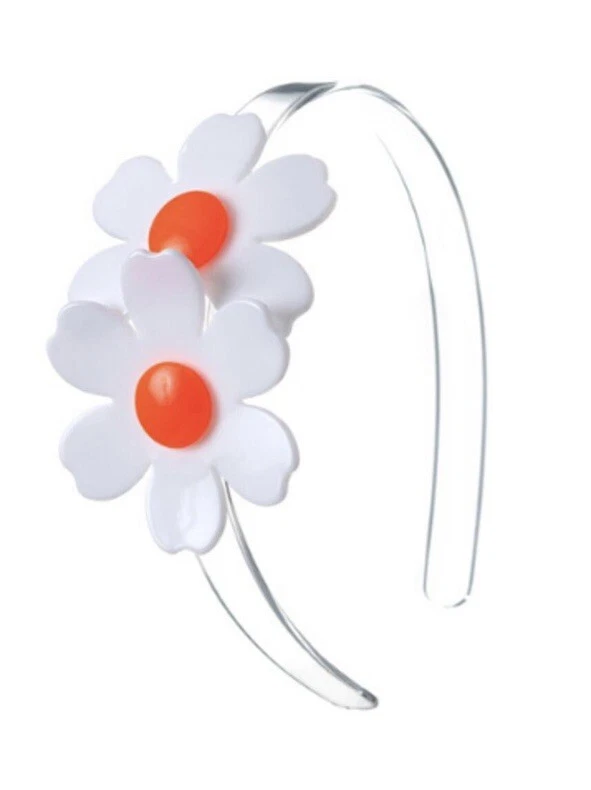 Diadema Doble Margarita Blanca Naranja Nueva Foto 1 de 1