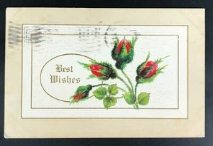 1911 Postcard Antique Best Wishes Greeting OWOSSO,MI Postmark Ethel Kipp Family  - Picture 1 of 6