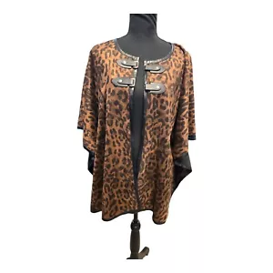 Chico's Leopard Marcy Ruana Bezug Damen Einheitsgröße Neu mit Etikett - Bild 1 von 10