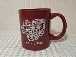 Vintage Longaberger Souvenir Ceramic Coffee Mug Cup Baskets Dark Red - Picture 1 of 7