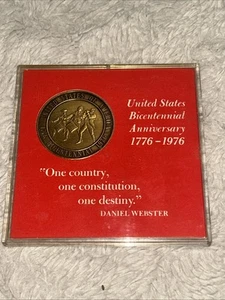 Moneda de bronce conmemorativa aniversario bicentenario de Estados Unidos 1776-1976 - Imagen 1 de 4