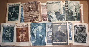 ORIGINAL OLD ANTIQUE POLISH CATHOLIC MAGAZINE PRZEWODNIK KATOLICKI BIG LOT 1930s - Picture 1 of 19