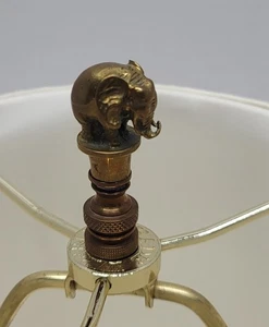 (Set of 2) Lamp Finials Small Bronze Elephant - Picture 1 of 8