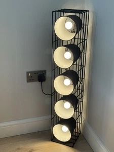 MADE.com Ozzy 5-Light Floor Lamp with Metal Cage & Round Shades- Black RRP £150 - Picture 1 of 2