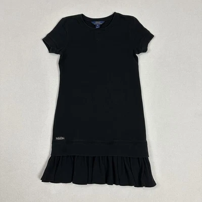 Polo Ralph Lauren Dress Ruffle Hem Girls Youth Size XL 16 Black - Image 1 of 4