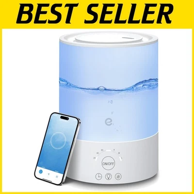 Elegant White Ultrasonic Humidifier with Aroma Diffuser for 400 Sq Ft Spaces - Image 1 of 4