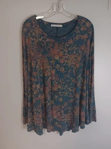 Peruvian Connection Floral Pullover Tunic Top Pima Cotton Sz XS - Picture 1 of 4