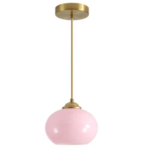 Beleuchtung Rosa Kugel Pendelleuchte Mid Century Modern Groß Glas Pendelleuchte... - Bild 1 von 7