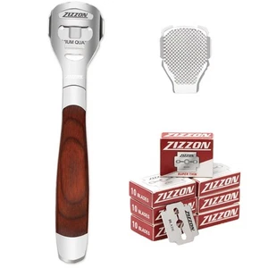 Foot Care Pedicure Callus Shaver Hard Skin Remover Wood Handle 70 Blades - Picture 1 of 8