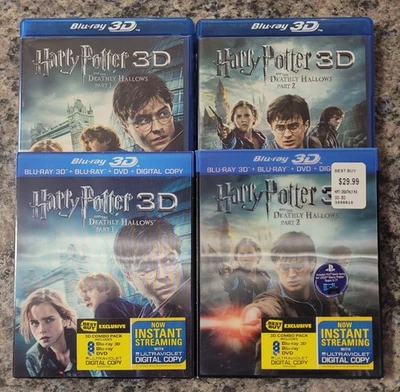 Harry Potter Deathly Hallows Part 1,2 Blu-ray 3D/Blu-ray/DVD Lenticular Slipcove - image 1 of 4
