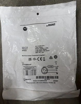 871TM-BH8N18-R3 New FACTORY BAG IS TORN OPEN Allen Bradley Proximty Sensor - Image 1 of 4