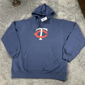 New Minnesota Twins Majestic Hoodie Men’s Medium Heavyweight Embroidered Y2K - Picture 1 of 13