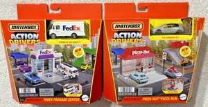 MATCHBOX ACTION DRIVER FEDEX PACKAGE CENTER & PIZZAHÜTTE PIZZABAHN *NEU* - Bild 1 von 8