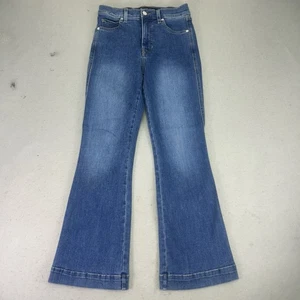 Pantalones de mezclilla Veronica Beard Carson acampanados al tobillo tiro alto talla 27x27,5 azul atado - Imagen 1 de 16