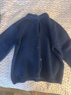 Papo D'Anjo Girls 100% wool navy cardigan - perfect for fall, back to school 8 - Image 1 of 3