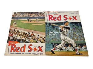 Lote de 2 tarjetas de puntuación y programa de los Medias Rojas de Boston 1967 y 1968 contra Kansas City y California - Imagen 1 de 19