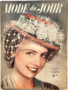 MODE DU JOUR n° 21 du 25 Avril 1946 revue ancienne Couture Magazine Vintage - Foto 1 di 4