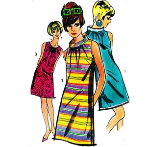 Vestido Vintage Años 60 Patrón de Costura, Sin Mangas - Busto: 38"" (96,5 cm) - Imagen 1 de 1