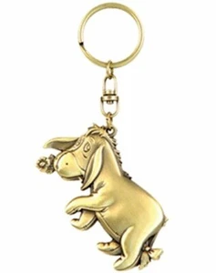 Walt Disney Winnie the Pooh Eeyore Figure Brass Key Ring Key Chain NEW UNUSED - Picture 1 of 1