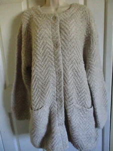 SZ XL Eileen Fisher Chevron Wool Boucle Rough Neck Jacket NWT $498 - Picture 1 of 4