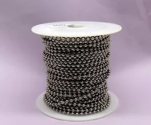 100 feet 304 STAINLESS STEEL BALL CHAIN 3.2mm bead #6 plus 100 connectors 100' - Picture 1 of 10