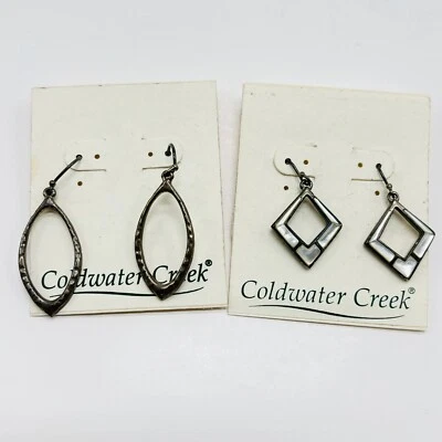 Juego de 2 pendientes colgantes de plata esterlina Coldwater Creek de joyería iridiscente Foto 1 de 4