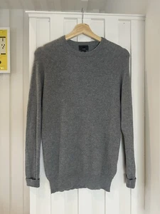 Mens H&M 100% Cashmere Grey Textured Fine Knit Jumper XS X-small - Picture 1 of 11