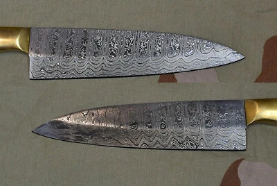 Cuchillo de Chef Damasco Personalizado 12" Bowie 12" Cuerno de Búfalo Negro Cazadores Campamento 0715 Foto 1 de 4