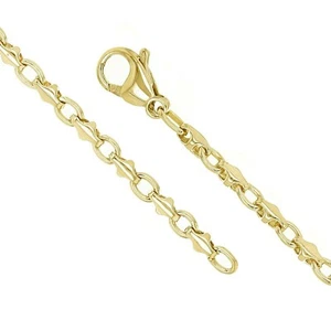 10k Yellow Gold Solid Handmade Fashion Link Bracelet 7" 4mm 8 grams - Picture 1 of 4