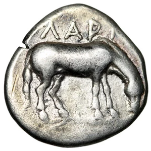 Thessaly, Larissa AR Drachm "Nymph Facing & Horse" Very Fine - Picture 1 of 5