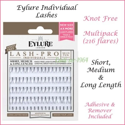 Eylure Lash Pro Individuals Multipack Lashes 216 Short Medium & Long Length NEW - Image 1 of 4