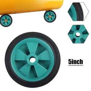 New 2Pcs Green Air-Compressor Wheel Replacement Caster Silent 5 Inch-Shockproof - Picture 1 of 13