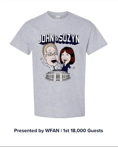 2023 New York Yankees SGA John Sterling Suzyn Waldman T-Shirt WFAN 8/2/2023 Cover
