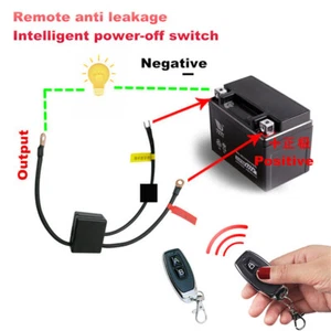 Drahtloses 12V Motorrad Batterie Trennrelais Trennschalter mit 2 Fernbedienungen - Afbeelding 1 van 10