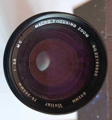 VINTAGE _ OBIETTIVO  VIVITAR  _ MACRO 75 - 205 mm  FOCALE 1 : 3.8 _ MONTA  62 mm - Imagen 1 de 4