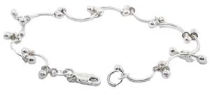 Bracciale fatto a mano con bilanciere in argento sterling .925 7 1/2 pollici EBS2385/11224 - Foto 1 di 2