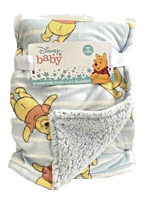 Nuevo FELPA MANTA - NIÑOS DISNEY - TIRA WINNIE POOH AZUL - BEBÉ NIÑO 30 x 40  Foto 1 de 3