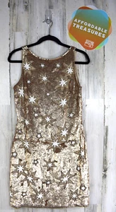 BHLDN Womens Dress 6 Verseau Gold Star Sequin Evening Cocktail Sleeveless READ - Picture 1 of 18