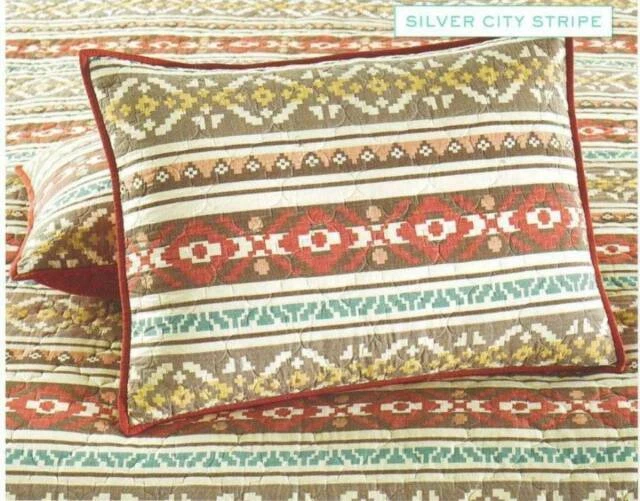 Martha Stewart Silver City Stripe 100 Cotton Standard Sham Persimmon B099