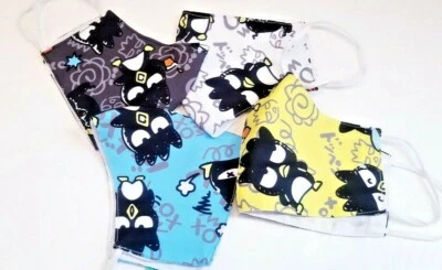 Adult HANDMADE FACE COVER MASK Hello Kitty cat HK badtz maru My Melody Kuromi + - Image 1 of 4