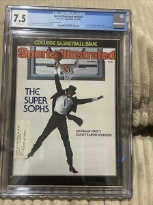 Sports Illustrated S.I. LA Lakers MAGIC JOHNSON 1ST Cover Michigan State CGC 7.5 - Picture 1 of 9