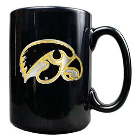 Iowa Hawkeyes 15oz Black Ceramic Mug Cover