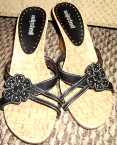 Sandali donna con zeppa slip-on NERI non in vendita taglia 8,5 carini, molto belli! - Foto 1 di 6