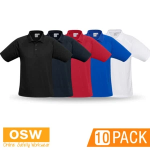 10 X Mens Sprint Short Sleeve Polo Shirt Loose Pocket P300MS - Picture 1 of 14