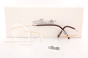 Neu Silhouette Brillengestell TMA The Icon 5541 EP 7520 gold/braun titan 48mm - Bild 1 von 4