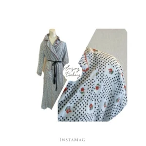 Vintage 1950s Floral Blue Wrap Robe Dress by Leisure Life Size M - Picture 1 of 12