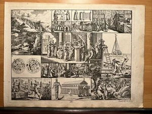 Judaism Lunatic Fontäne Babylon RAR 1784 Antike Kupferstich Illustration Bilder - Bild 1 von 18