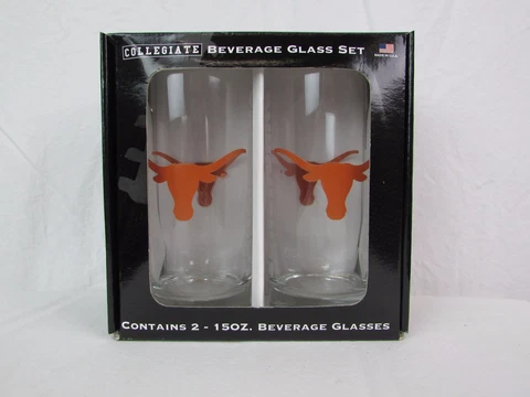 NCAA Collectible Pint Glass Sets LSU & Texas Cover