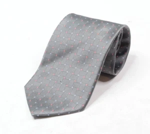 Brooks Brothers 346 Neck Tie Mens Gray Woven Red Blue Dots 100% Silk Classic - Picture 1 of 5