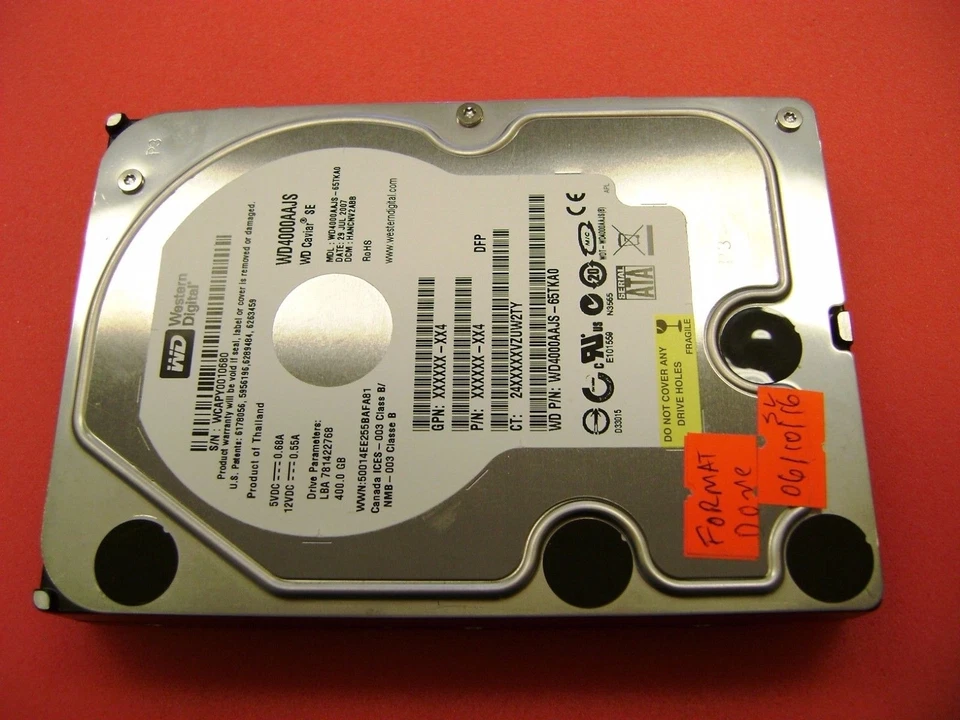 WD4000AAJS-65TKA0, DCM: HANCNV2ABB, Western Digital 400GB SATA 3.5 Hard Drive - Image 1 of 4